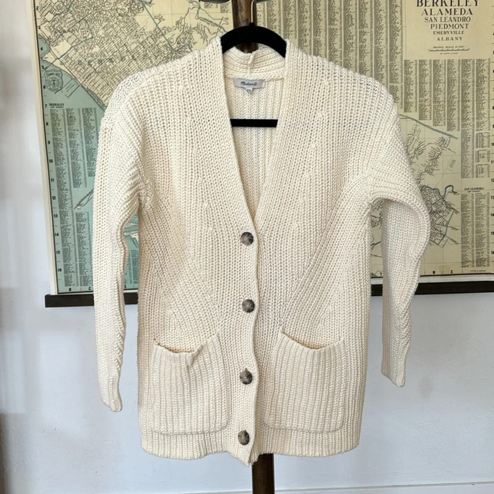 Madewell Textural-Stitch V-Neck Cardigan Sweater XXS - Picture 5 of 8
